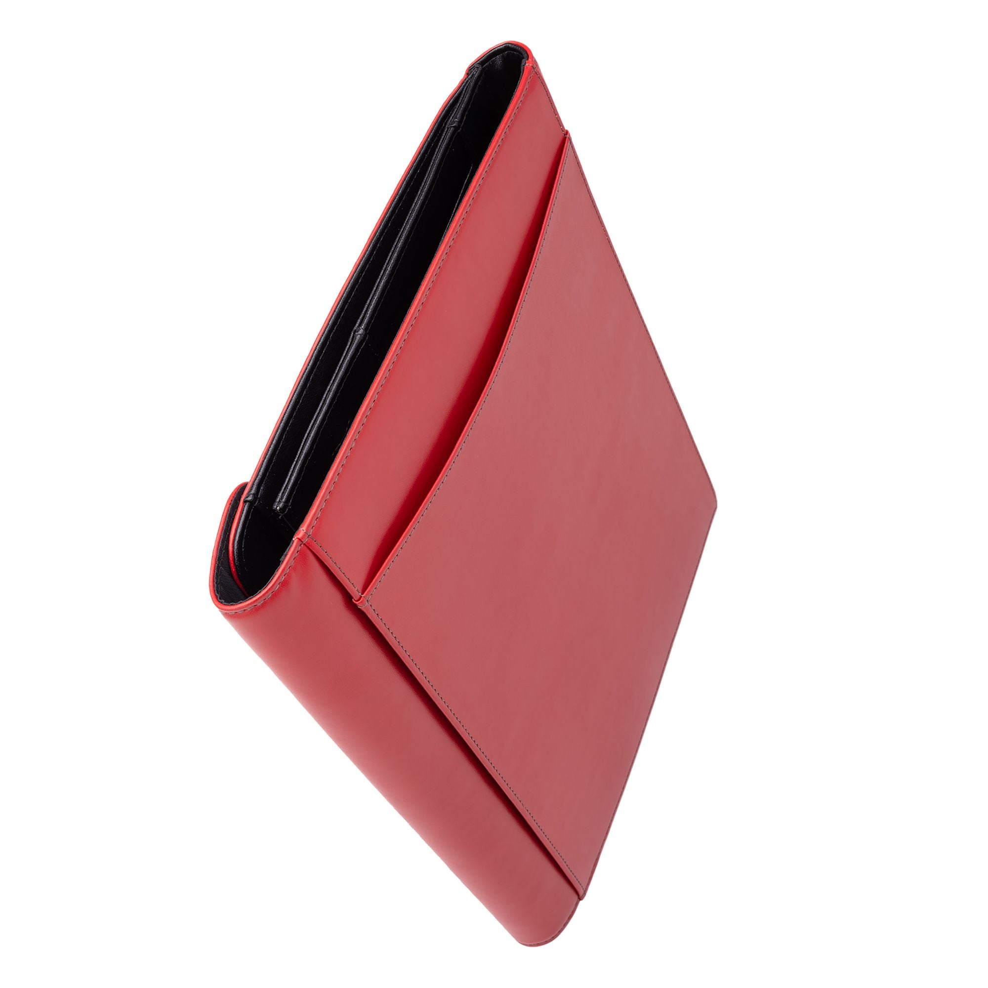 (red)The V.P Pro Faux Leather Tri Fold Padfolio - It fits a tablet! - BagNook