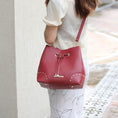 Load image into Gallery viewer, (wine)Callie Solid Bucket Bag with Matching Wallet by Mia K - BagNook