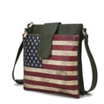 Load image into Gallery viewer, (green)Josephine Vegan Leather FLAG Crossbody by Mia K - BagNook