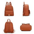 Load image into Gallery viewer, (brown)Dimitria Quilted Daypack by Mia K - BagNook