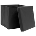 Load image into Gallery viewer, Storage Boxes with Covers 4 pcs 11x11x11in - Black - BagNook
