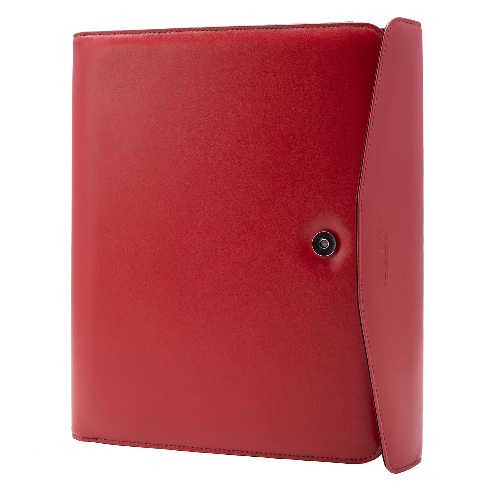 (red)The V.P Pro Faux Leather Tri Fold Padfolio - It fits a tablet! - BagNook