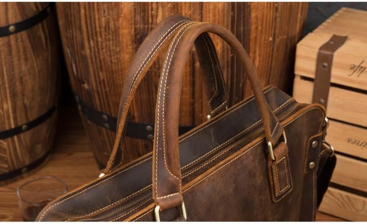 The Viggo Briefcase | Genuine Leather Messenger Bag w/adj straps - BagNook