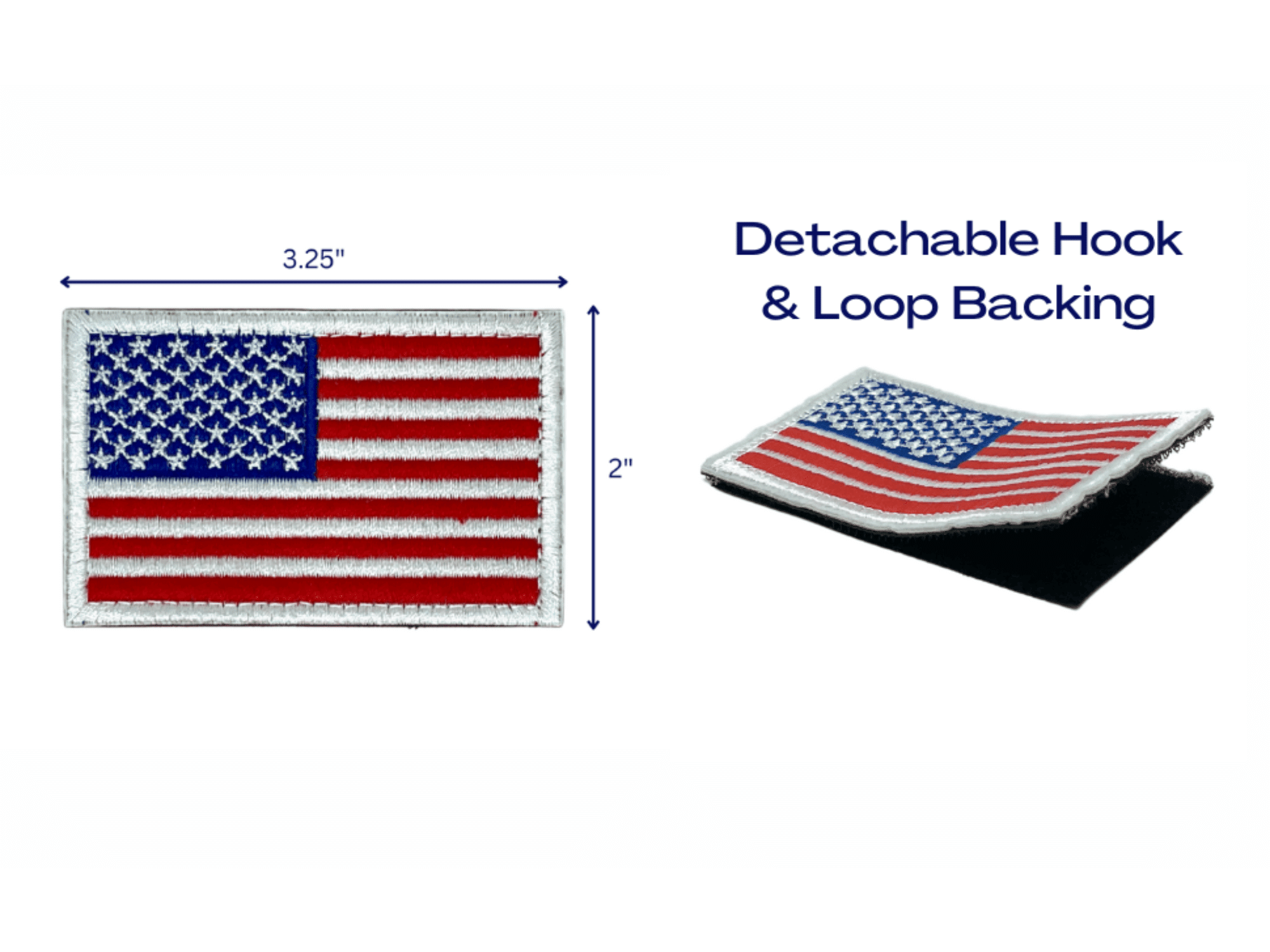 (red white & blue)Tactical USA Flag Patch w/Detachable Backing - BagNook