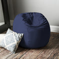 Load image into Gallery viewer, Jaxx Saxx 3 ft Round Bean Bag - Navy - BagNook