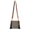 Load image into Gallery viewer, Noa Angled Crossbody Bag - Striped - Upcycled Leather/Canvas - BagNook
