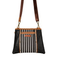 Load image into Gallery viewer, Noa Angled Crossbody Bag - Striped - Upcycled Leather/Canvas - BagNook
