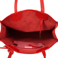 Load image into Gallery viewer, Rue Book Shop Tote - Upcycled Leather - Vibrant Red - BagNook