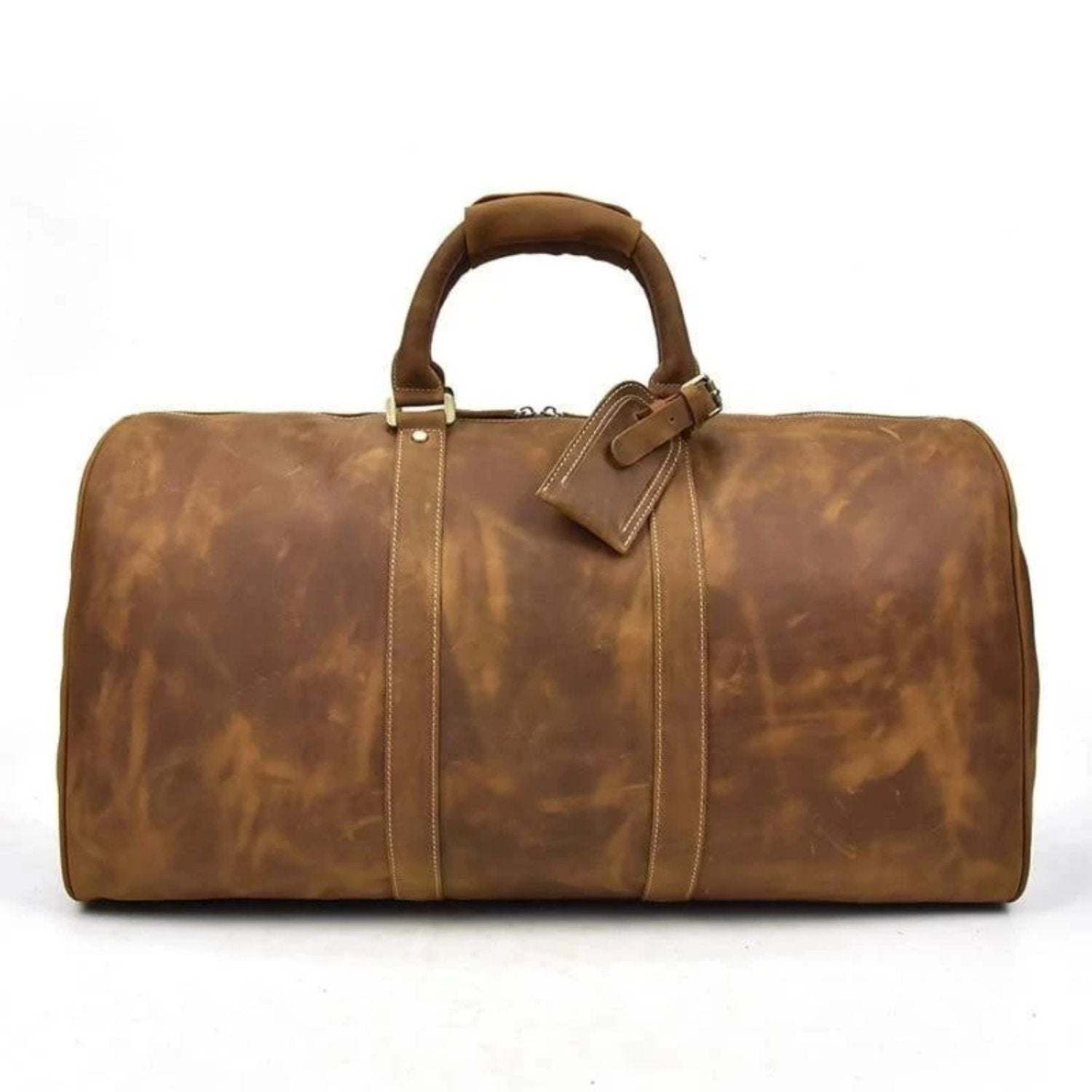 (brown)The Bjarke Weekender | Handcrafted Leather Duffel - BagNook