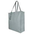 Load image into Gallery viewer, Maud Book Shop Tote - Upcycled Leather - Cool Grey - BagNook