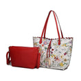 Load image into Gallery viewer, (white red) reversible shopping tote with crossbody pouch- bagNook