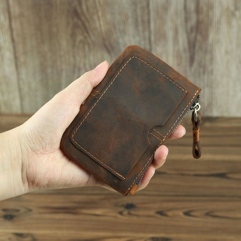 The Cael | Handmade Leather Coin Purse w/Zipper - BagNook