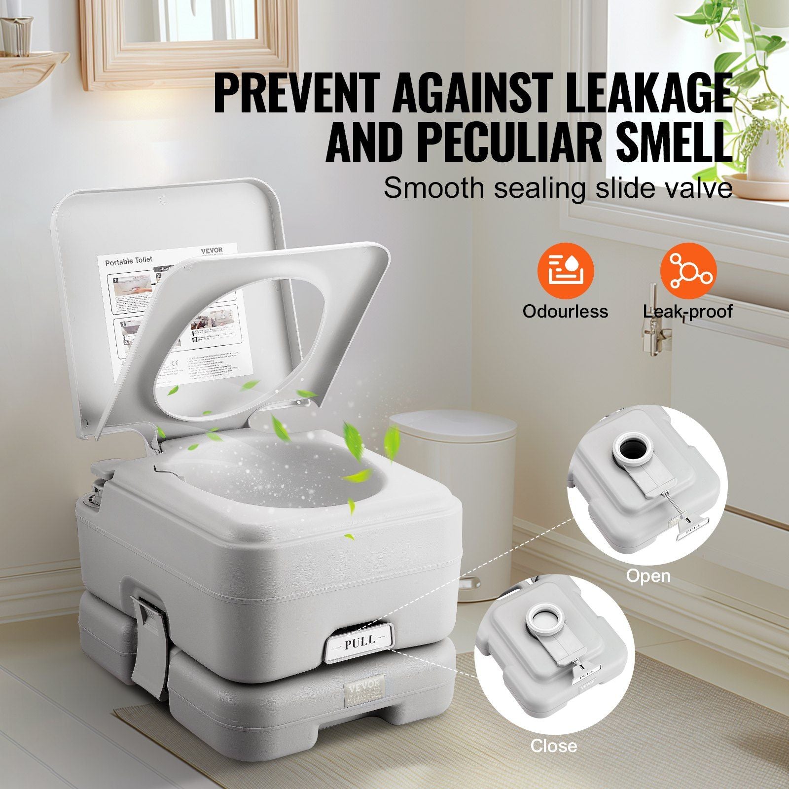 VEVOR Portable Toilet for Camping with 3.2-Gal Waste Tank & 3.2-Gal Flush Tank - BagNook