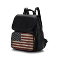 Load image into Gallery viewer, (black)Regina Vegan Leather FLAG Backpack by Mia K - BagNook