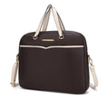 Load image into Gallery viewer, (coffee)Rose Vegan Leather Laptop Briefcase by Mia K - BagNook