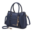 Load image into Gallery viewer, (navy)Valeria Satchel Handbag with Keyring by Mia K - BagNook