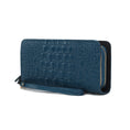 Load image into Gallery viewer, (teal)Eve Vegan Leather Crocodile Embossed Wristlet by Mia K - BagNook