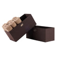 Load image into Gallery viewer, Torino 2-Pc Set Folding Fabric Baskets - Chocolate - BagNook