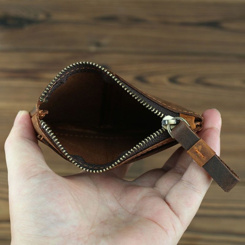 The Cael | Handmade Leather Coin Purse w/Zipper - BagNook