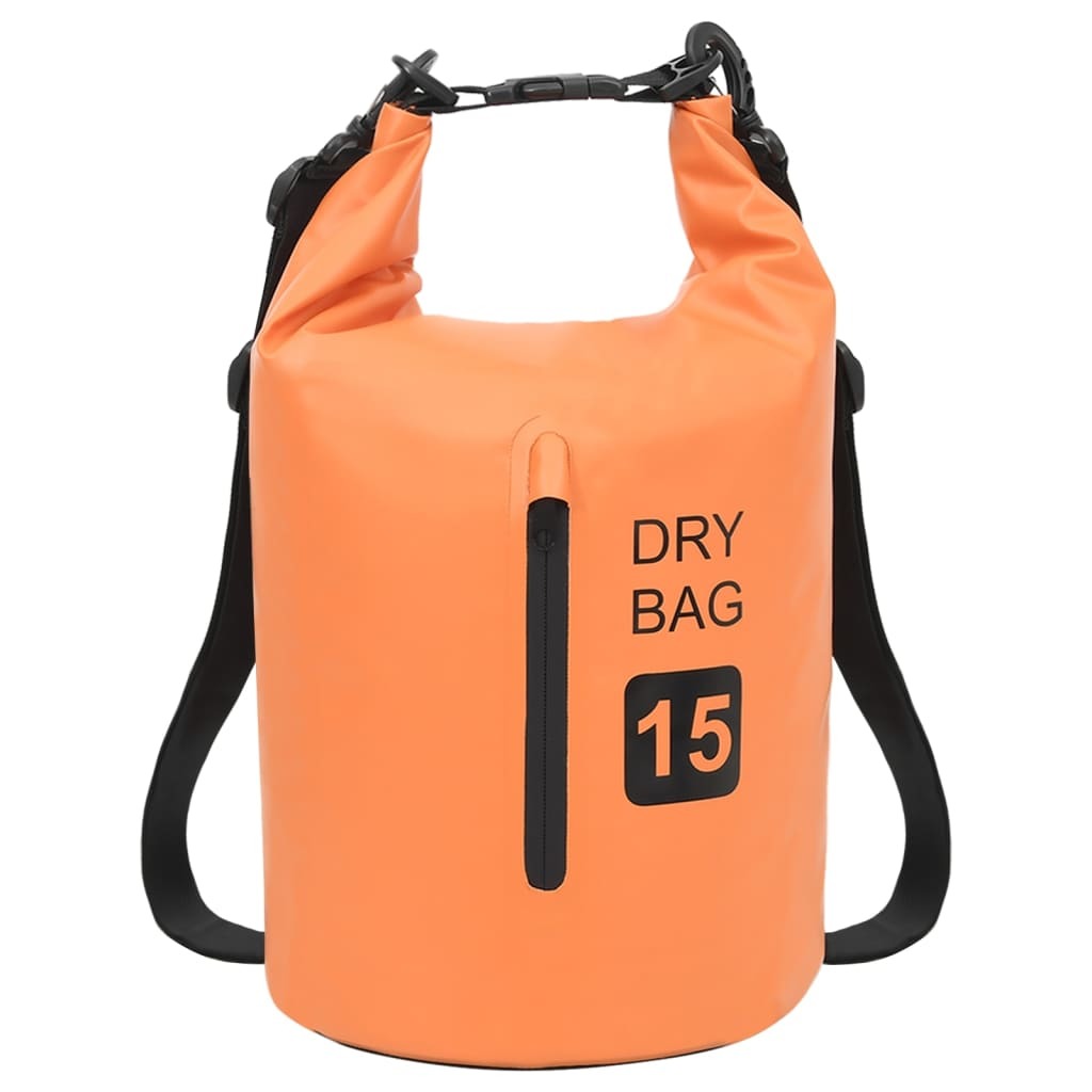 Dry Bag with Zipper 4 gal PVC - Orange - BagNook