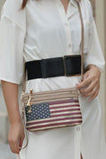 Load image into Gallery viewer, (taupe)Alisson Vegan Leather FLAG Crossbody Bag by Mia K - BagNook