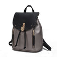 Load image into Gallery viewer, (pewter-black)Xandria V-Leather Backpack by Mia K - BagNook