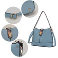 Load image into Gallery viewer, (denim)Ezra Snake Embossed Shoulder Handbag by Mia K - BagNook