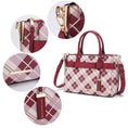 Load image into Gallery viewer, (red)Coleen Vegan Leather Women Plaid Satchel Bag by Mia k - BagNook