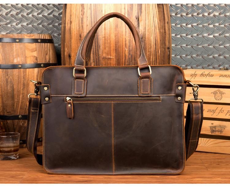 The Viggo Briefcase | Genuine Leather Messenger Bag w/adj straps - BagNook