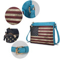 Load image into Gallery viewer, (turquoise)Madeline Vegan Leather Flag Women Crossbody by Mia K - BagNook
