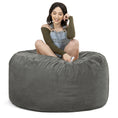 Load image into Gallery viewer, Jaxx Saxx 4 Foot Round Bean Bag, Charcoal - BagNook