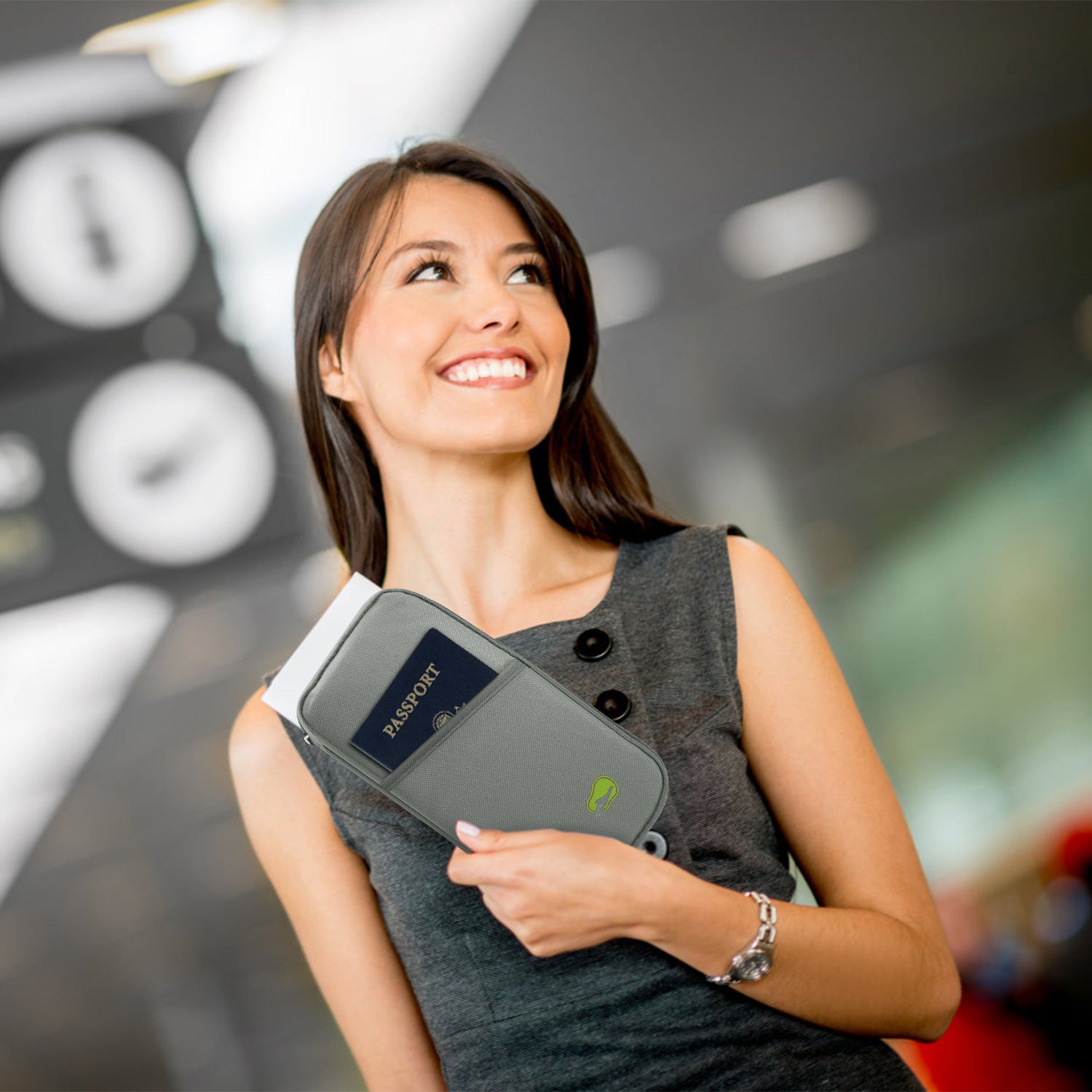 (silver)Travel Passport Wallet 12Cells - BagNook