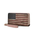Load image into Gallery viewer, (rose pink)Uriel Vegan Leather Women FLAG Wristlet by Mia K - BagNook