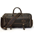 Load image into Gallery viewer, (dark brown)The Bard Weekender | Handmade Leather Duffel - BagNook