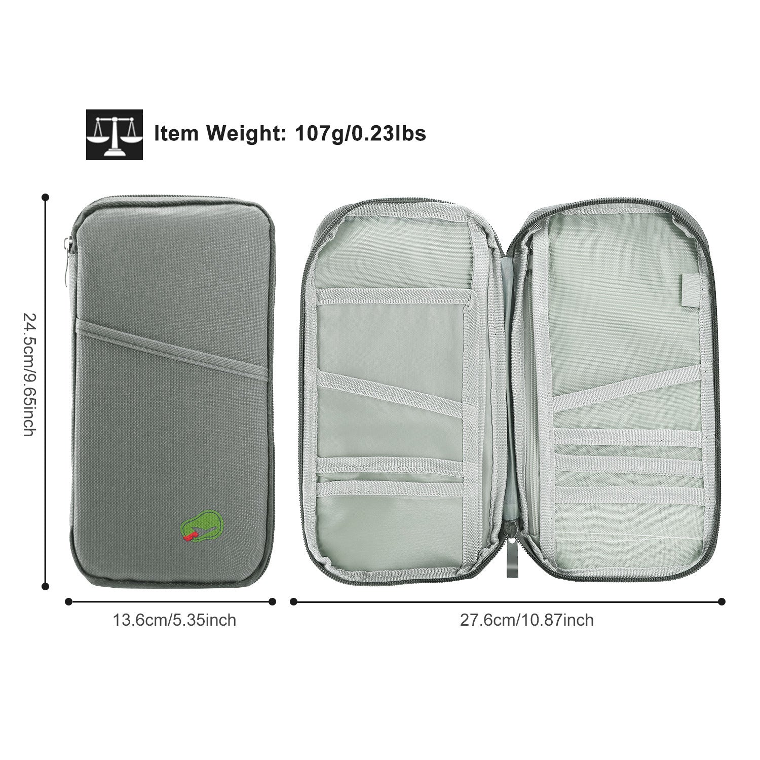 (silver)Travel Passport Wallet 12Cells - BagNook