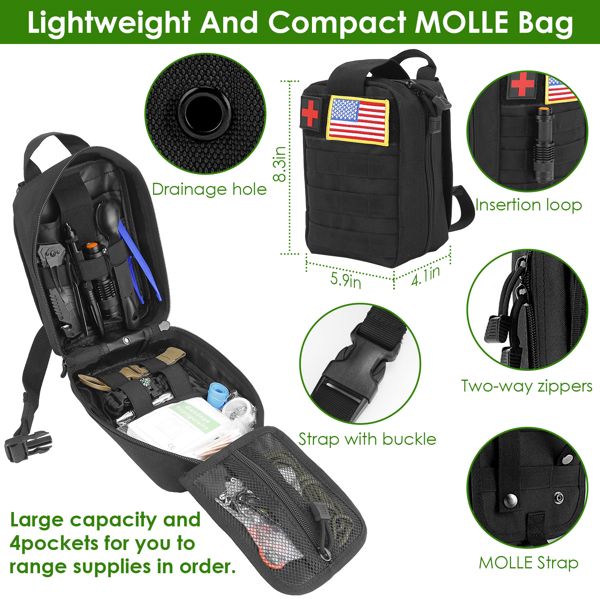 47pc Survival Kit, SOS Emergency Tactical - BagNook