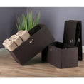 Load image into Gallery viewer, Torino 3-Pc Set Folding Fabric Baskets - Chocolate - BagNook