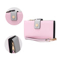 Load image into Gallery viewer, (pink-grey)Solene Vegan Leather Women Wristlet Wallet by Mia K - BagNook