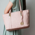 Load image into Gallery viewer, (rose pink)Arya 4pc Signature Vegan Leather Tote Bag Set by Mia K - BagNook