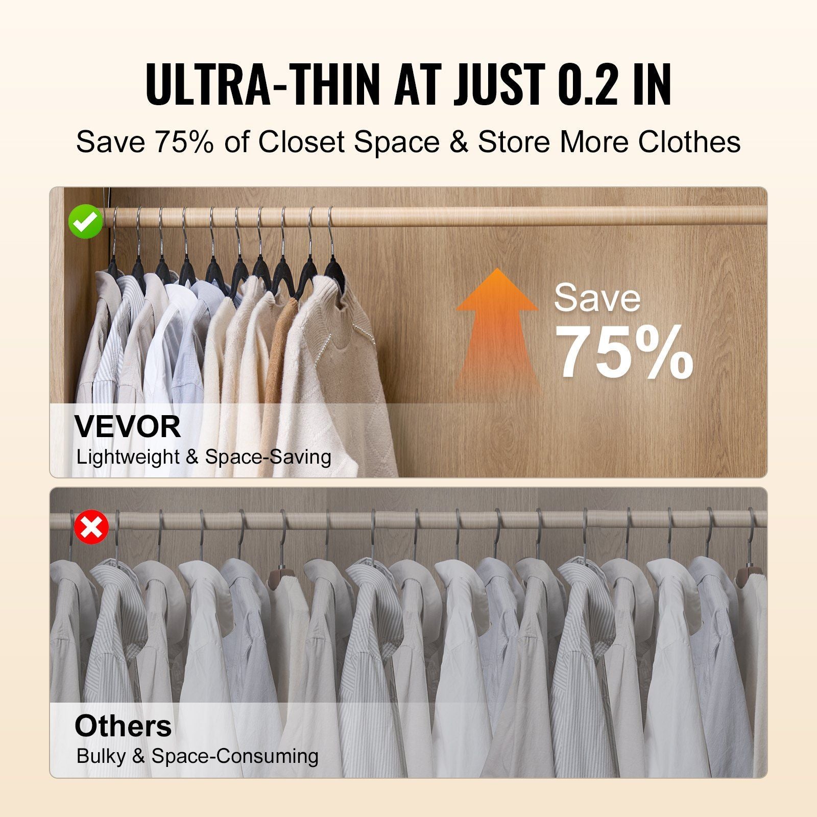 50 Non-Slip Velvet hangers, 360 swivel hook - bagNook.com