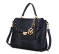 Load image into Gallery viewer, (navy)Lilli Satchel Vegan Leather Handbag by Mia k - BagNook