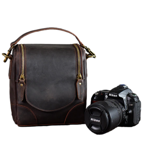 The Calista | Small Leather Camera Bag - Lens Case - BagNook