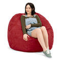 Load image into Gallery viewer, Jaxx Saxx 4 Foot Round Bean Bag, Cinnabar - BagNook