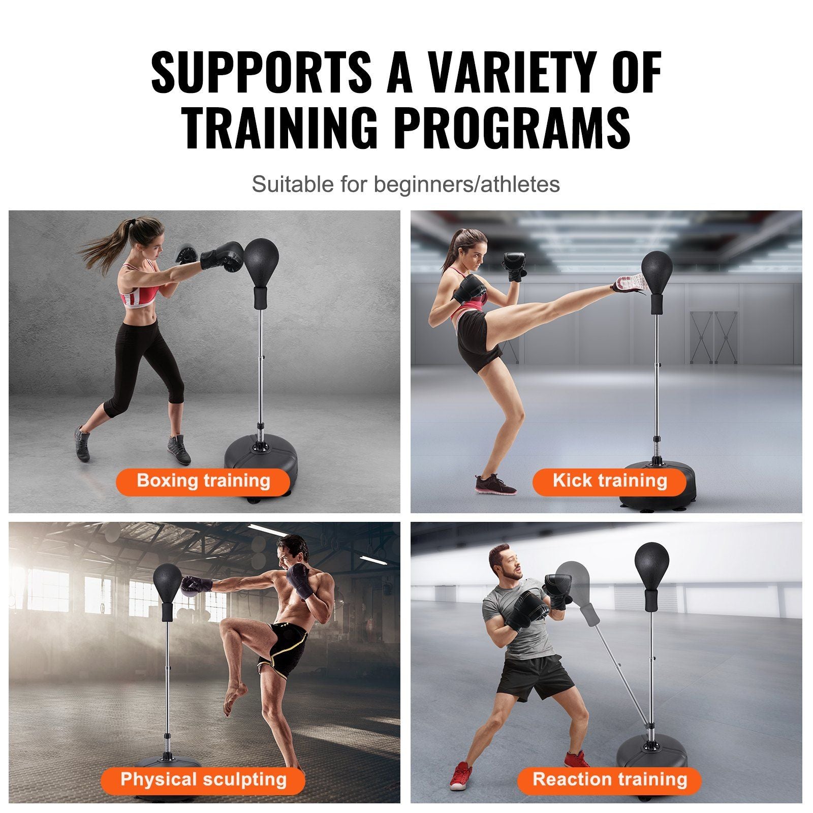 VEVOR Reflex Boxing Bag Teens & Adults - Height Adjustable - BagNook