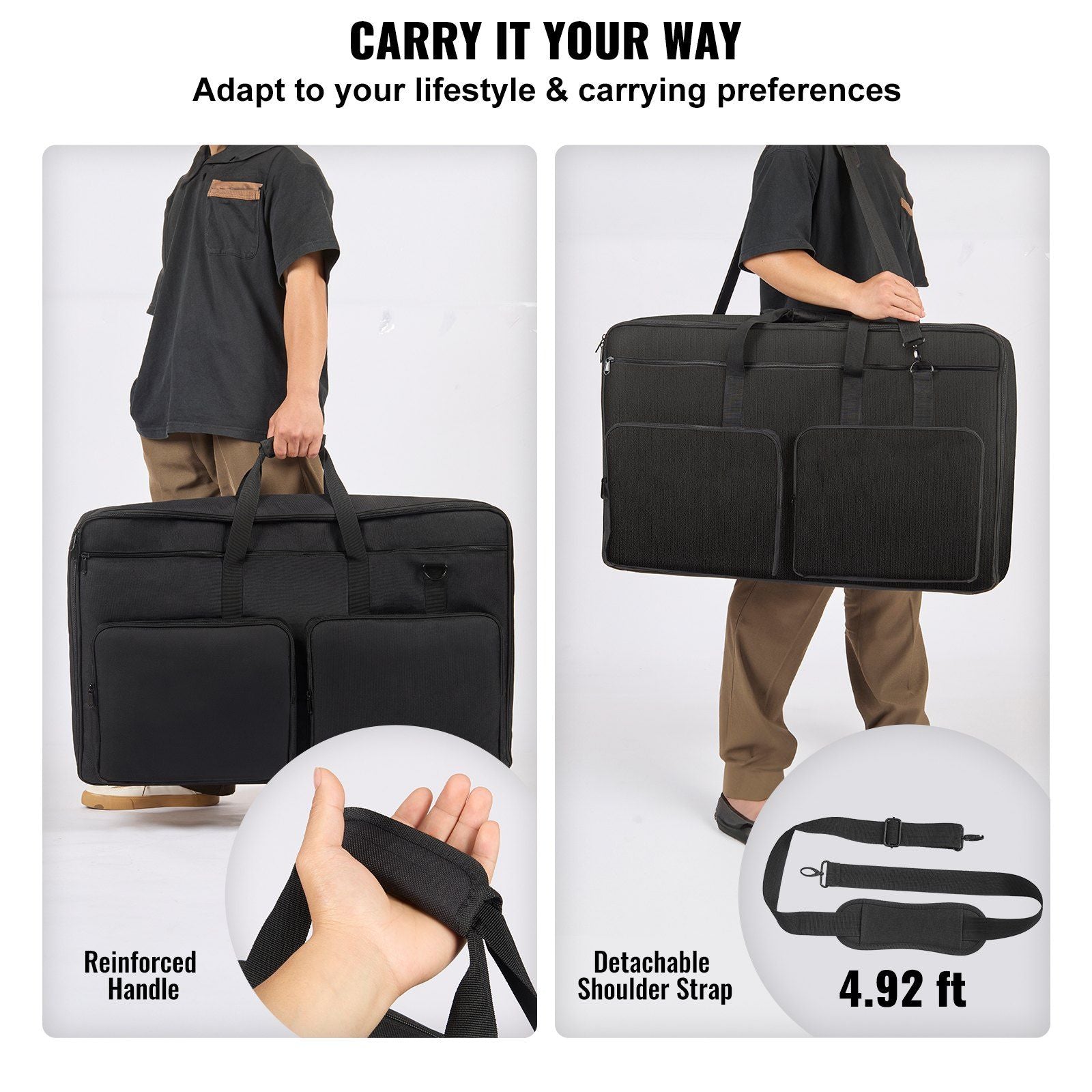 VEVOR Padded DJ Mixer Gig Bag, w/Shoulder Strap (32.6x8.6x20.4) - BagNook