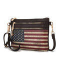 Load image into Gallery viewer, (chocolate)Alisson Vegan Leather FLAG Crossbody Bag by Mia K - BagNook
