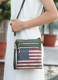 Load image into Gallery viewer, (green)Genesis Vegan Leather Flag Women Crossbody by Mia k - BagNook