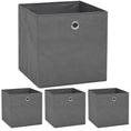 Load image into Gallery viewer, Storage Boxes 4pc Non-woven Fabric 12.6"x12.6"x12.6" - Gray - BagNook