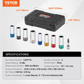 Load image into Gallery viewer, VEVOR Lug Nut Impact Socket Set 1/2 Metric and SAE 6pt Deep Socket - BagNook