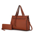 Load image into Gallery viewer, (brown)Shelby Satchel Handbag with Wallet by Mia k - BagNook
